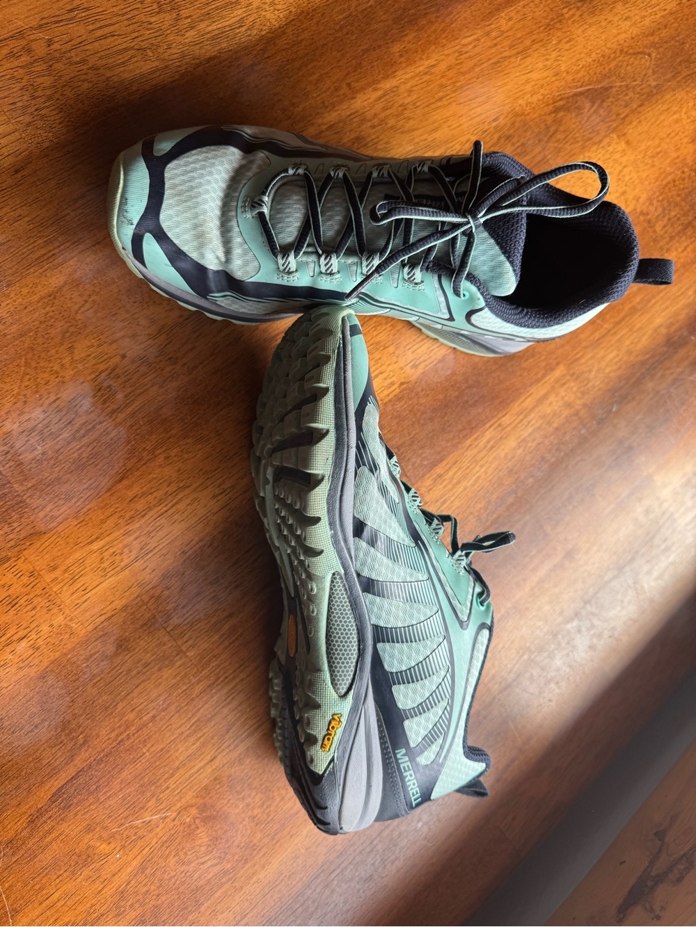 Merrell Mint Green Trail Hiking Shoes with Black Accents